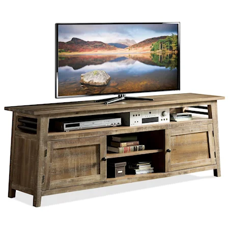 Industrial 76-Inch TV Console with Wire Management